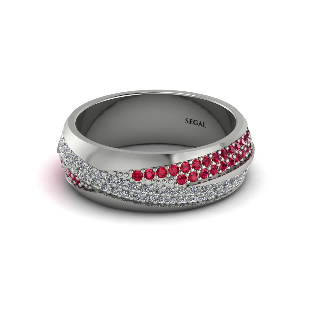 1.4Ct Diamond & Ruby Eternity Wedding Ring - Merritt No. 48
