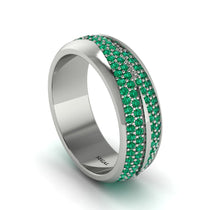 1.4Ct Emerald Eternity Wedding Ring - Merritt No. 21 image 1
