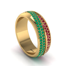 1.4Ct Emerald & Ruby Eternity Wedding Ring - Merritt No. 49 image 1