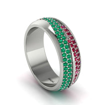 1.4Ct Emerald & Ruby Eternity Wedding Ring - Merritt No. 51 image 1