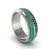 1.4Ct Emerald & Sapphire Eternity Wedding Ring - Merritt No. 66 image 1