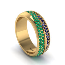 1.4Ct Emerald & Sapphire Eternity Wedding Ring - Merritt No. 64 image 1