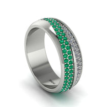 1.4Ct Emerald & Diamond Eternity Wedding Ring - Merritt No. 6 image 1