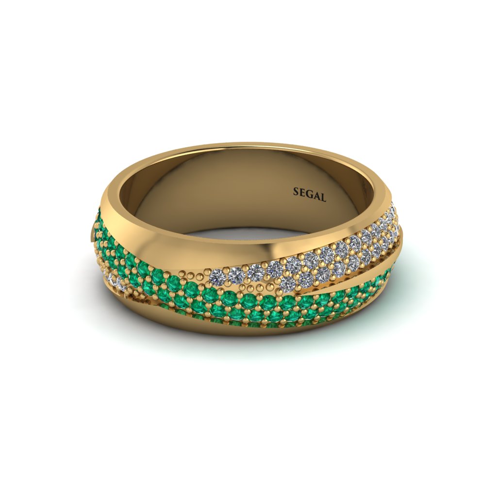 1.4Ct Emerald & Diamond Eternity Wedding Ring - Merritt No. 4