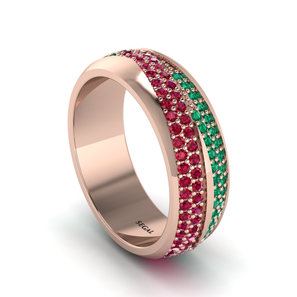 1.4Ct Ruby & Emerald Eternity Wedding Ring - Merritt No. 26