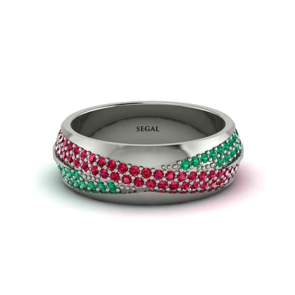 1.4Ct Ruby & Emerald Eternity Wedding Ring - Merritt No. 27