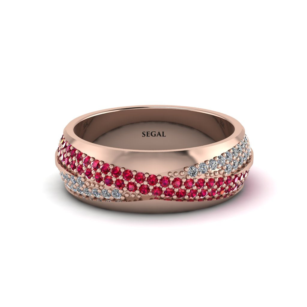 1.4Ct Ruby & Diamond Eternity Wedding Ring - Merritt No. 11