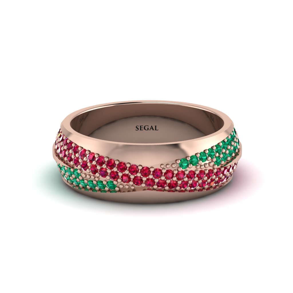 1.4Ct Ruby & Emerald Eternity Wedding Ring - Merritt No. 26