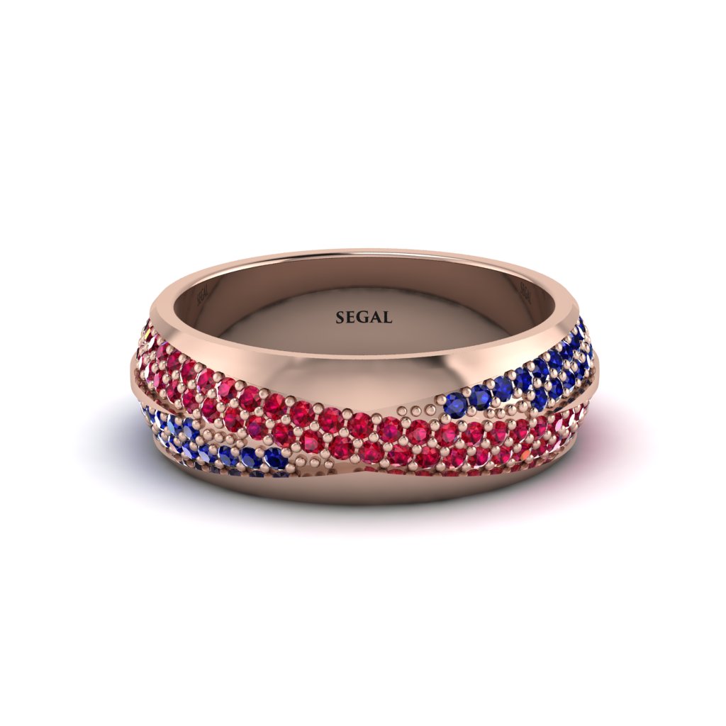 1.4Ct Ruby & Sapphire Eternity Wedding Ring - Merritt No. 71