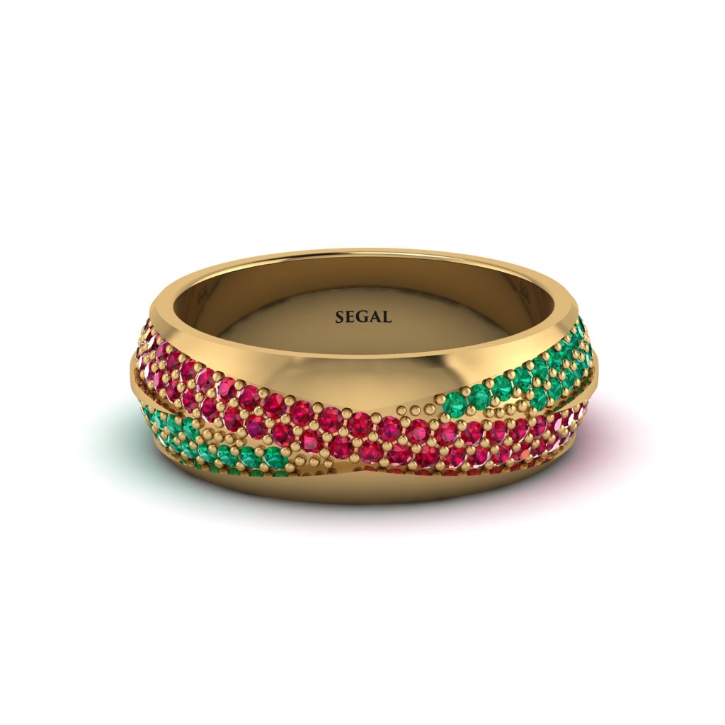 1.4Ct Ruby & Emerald Eternity Wedding Ring - Merritt No. 25