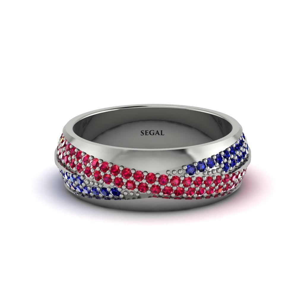 1.4Ct Ruby & Sapphire Eternity Wedding Ring - Merritt No. 72