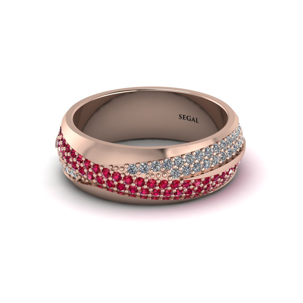 1.4Ct Ruby & Diamond Eternity Wedding Ring - Merritt No. 11