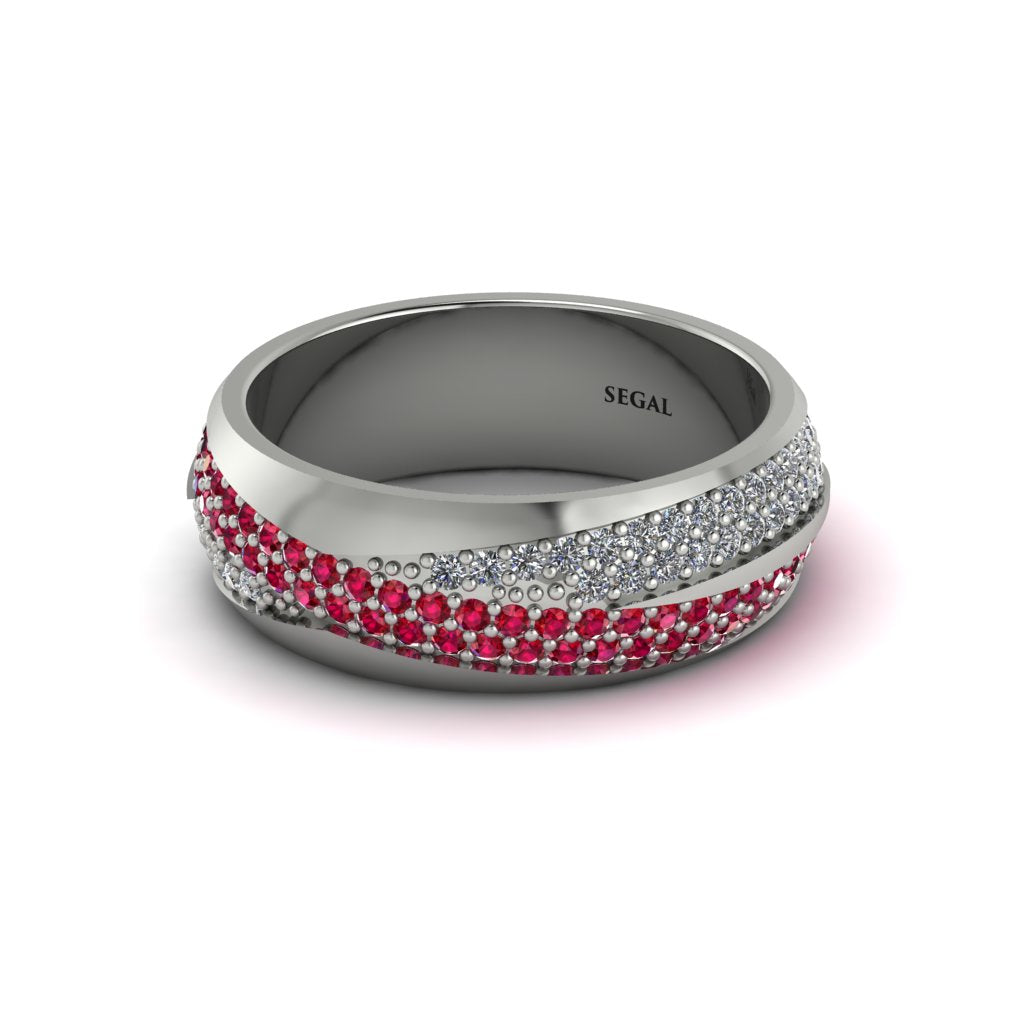 1.4Ct Ruby & Diamond Eternity Wedding Ring - Merritt No. 12