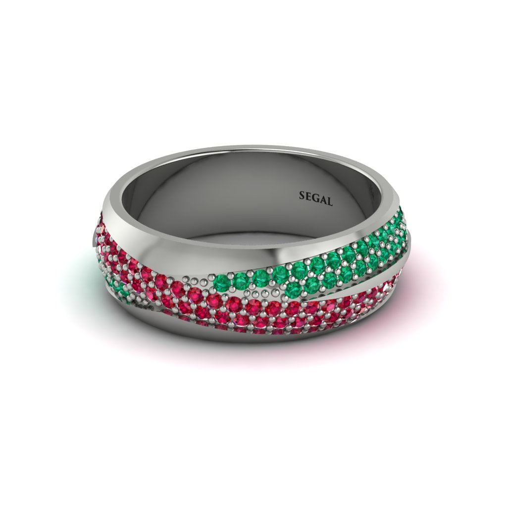1.4Ct Ruby & Emerald Eternity Wedding Ring - Merritt No. 27