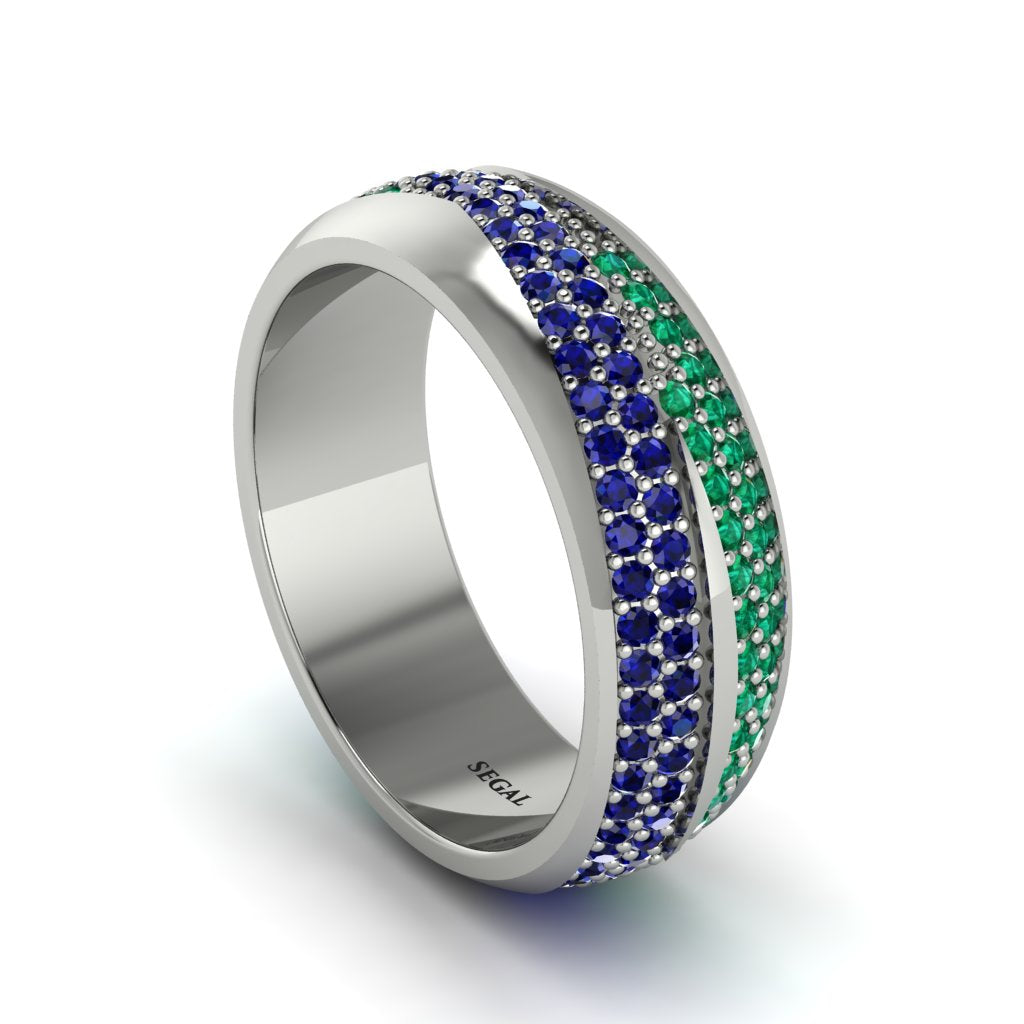 1.4Ct Sapphire & Emerald Eternity Wedding Ring - Merritt No. 30