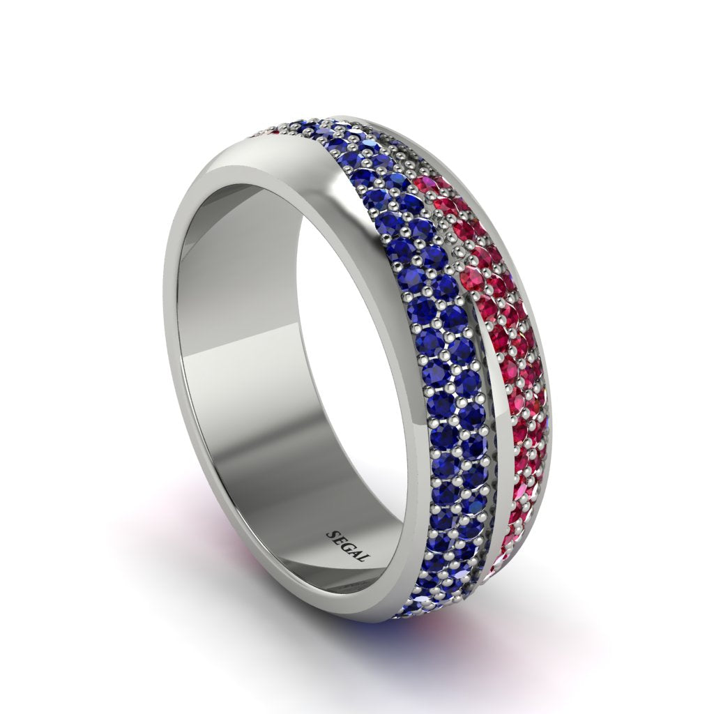 1.4Ct Sapphire & Ruby Eternity Wedding Ring - Merritt No. 60