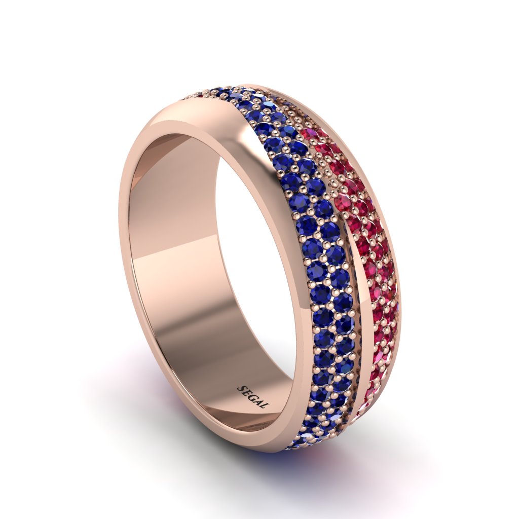 1.4Ct Sapphire & Ruby Eternity Wedding Ring - Merritt No. 59