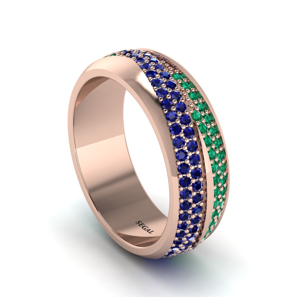 1.4Ct Sapphire & Emerald Eternity Wedding Ring - Merritt No. 29
