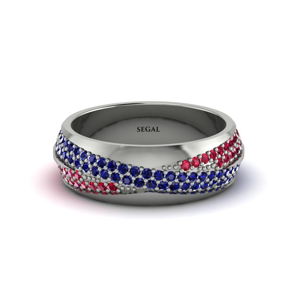 1.4Ct Sapphire & Ruby Eternity Wedding Ring - Merritt No. 60