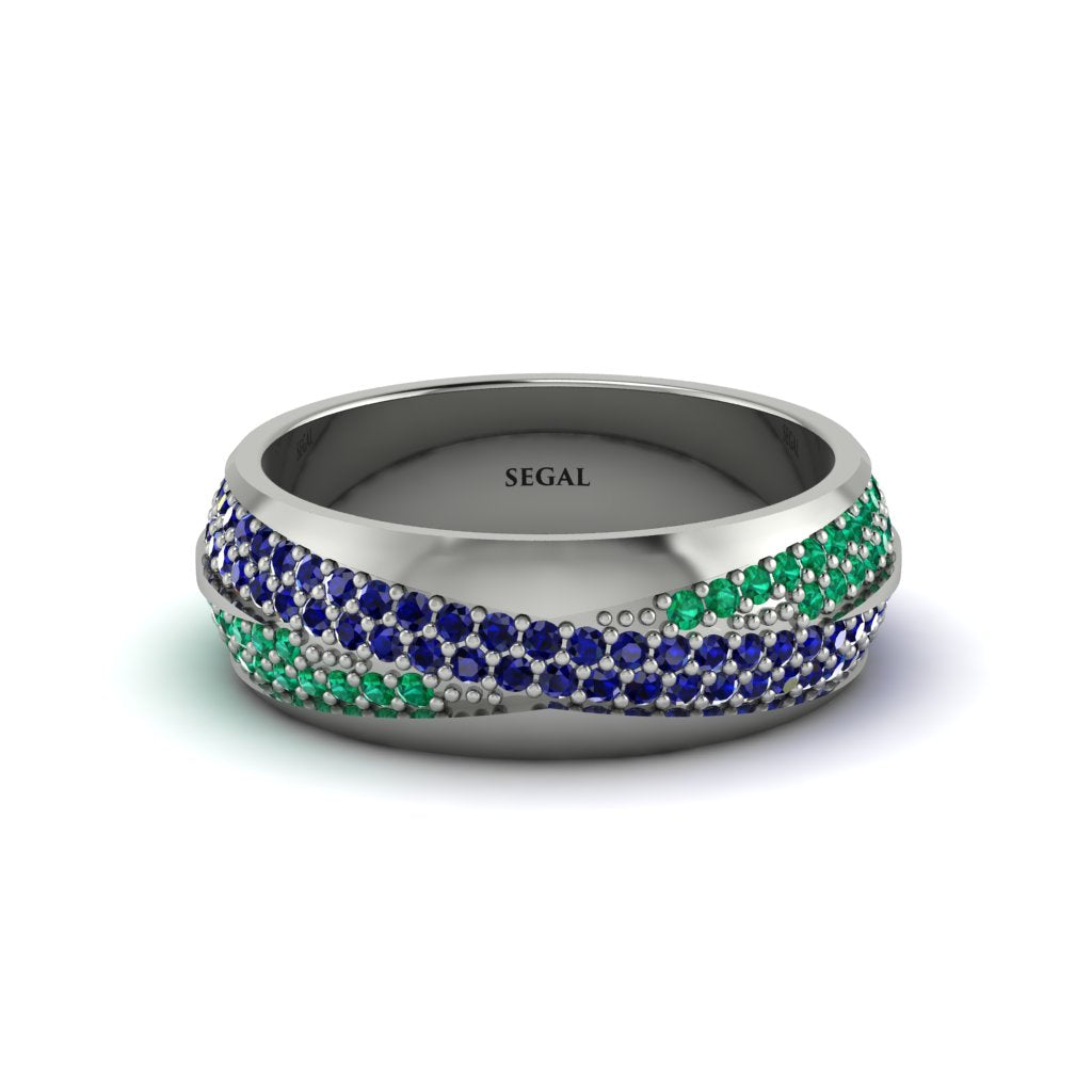 1.4Ct Sapphire & Emerald Eternity Wedding Ring - Merritt No. 30