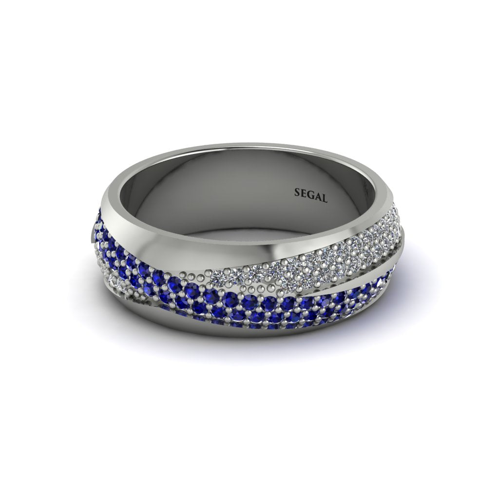 1.4Ct Sapphire & Diamond Eternity Wedding Ring - Merritt No. 15