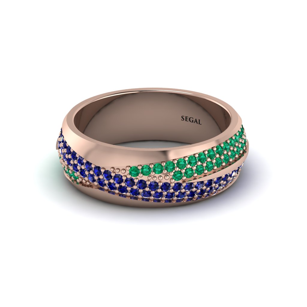 1.4Ct Sapphire & Emerald Eternity Wedding Ring - Merritt No. 29