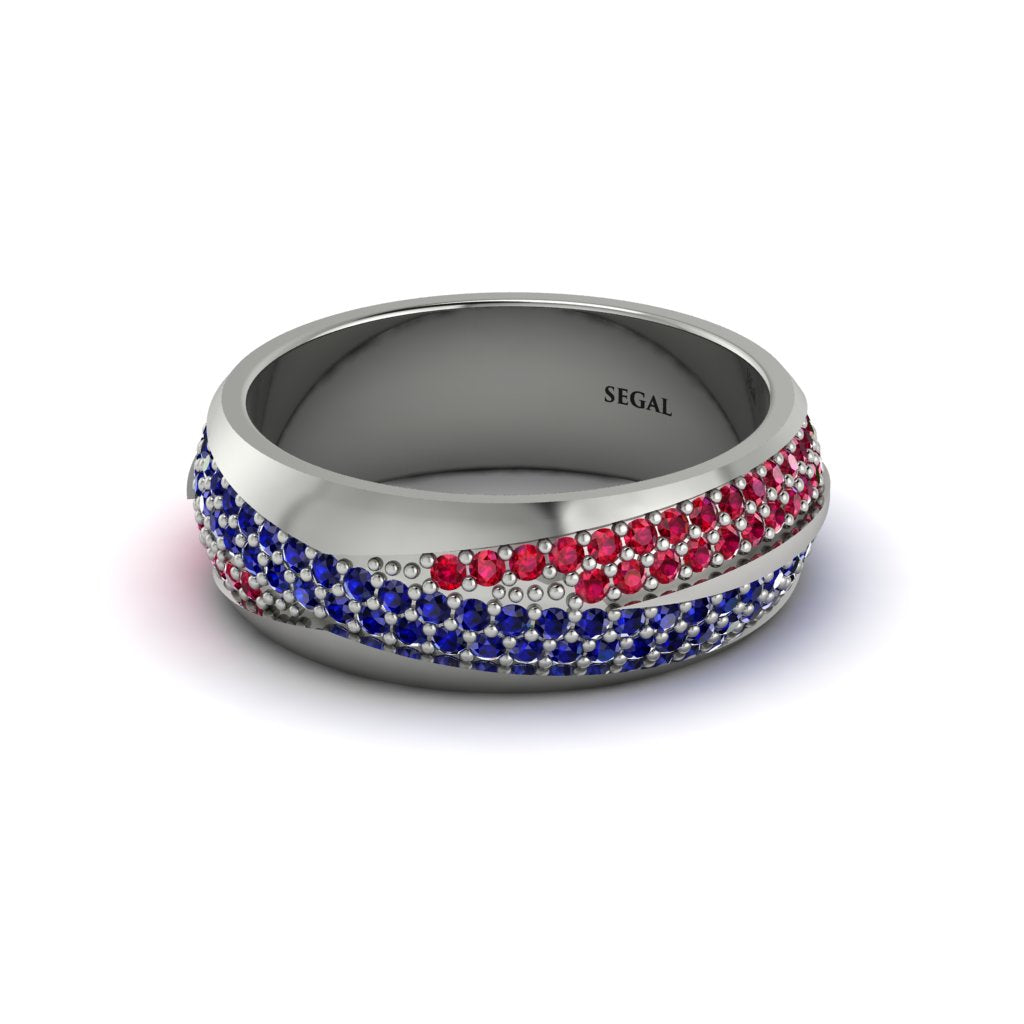 1.4Ct Sapphire & Ruby Eternity Wedding Ring - Merritt No. 60