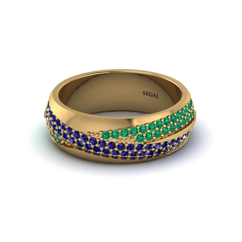 1.4Ct Sapphire & Emerald Eternity Wedding Ring - Merritt No. 28