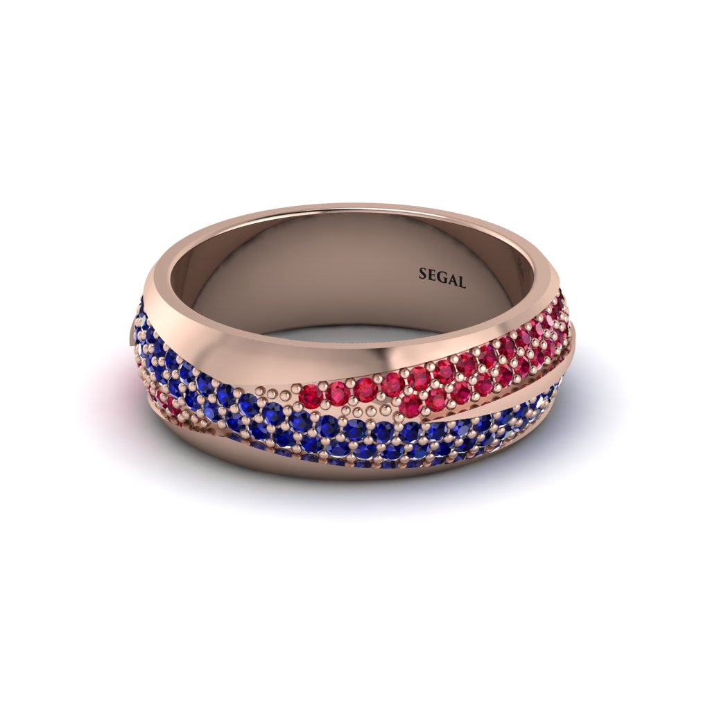 1.4Ct Sapphire & Ruby Eternity Wedding Ring - Merritt No. 59
