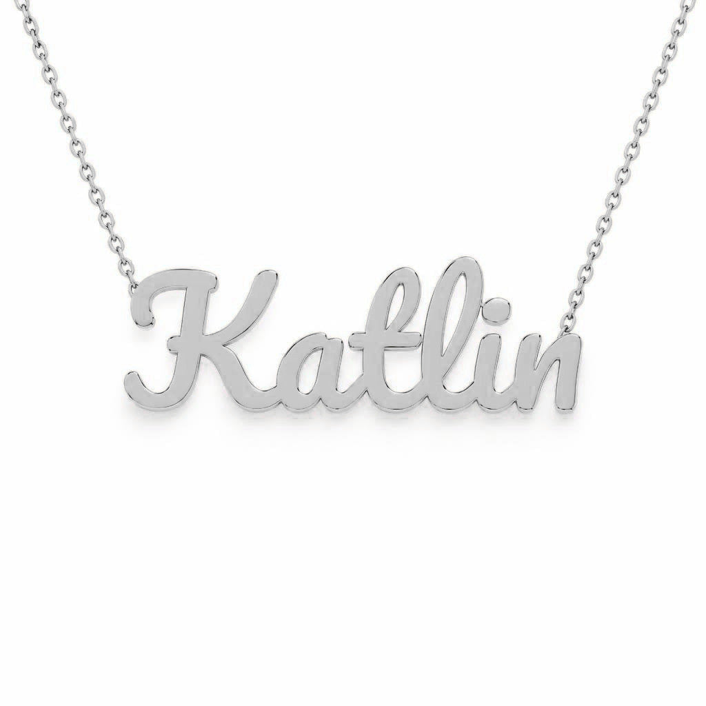 Gold Name Necklace – Katlin | 14K Solid Gold