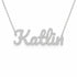 Katlin name necklace in solid 14K White Gold, handmade in Los Angeles