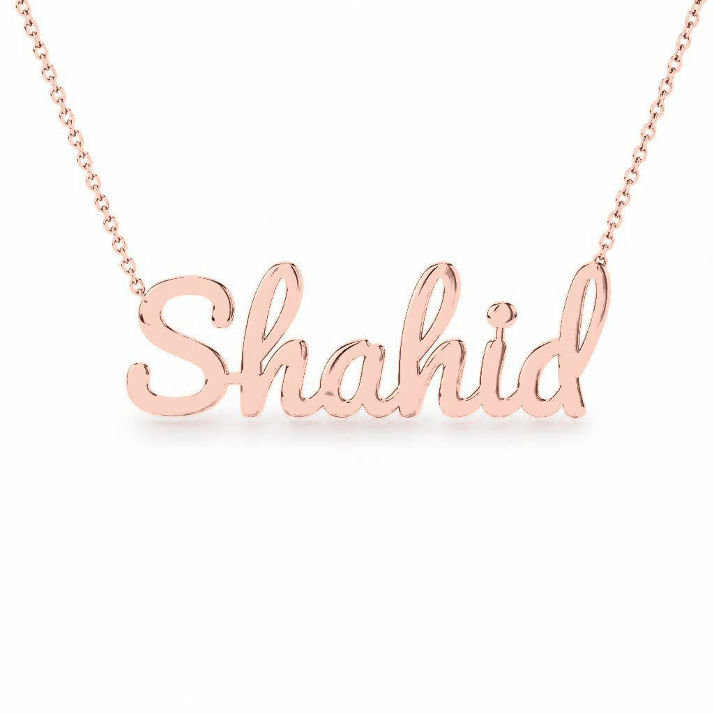 Gold Name Necklace – Shahid | 14K Solid Gold