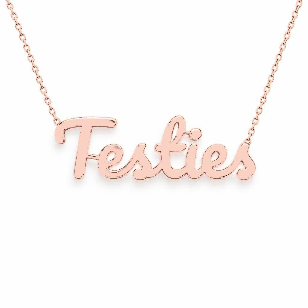 Gold Name Necklace – Testies | 14K Solid Gold