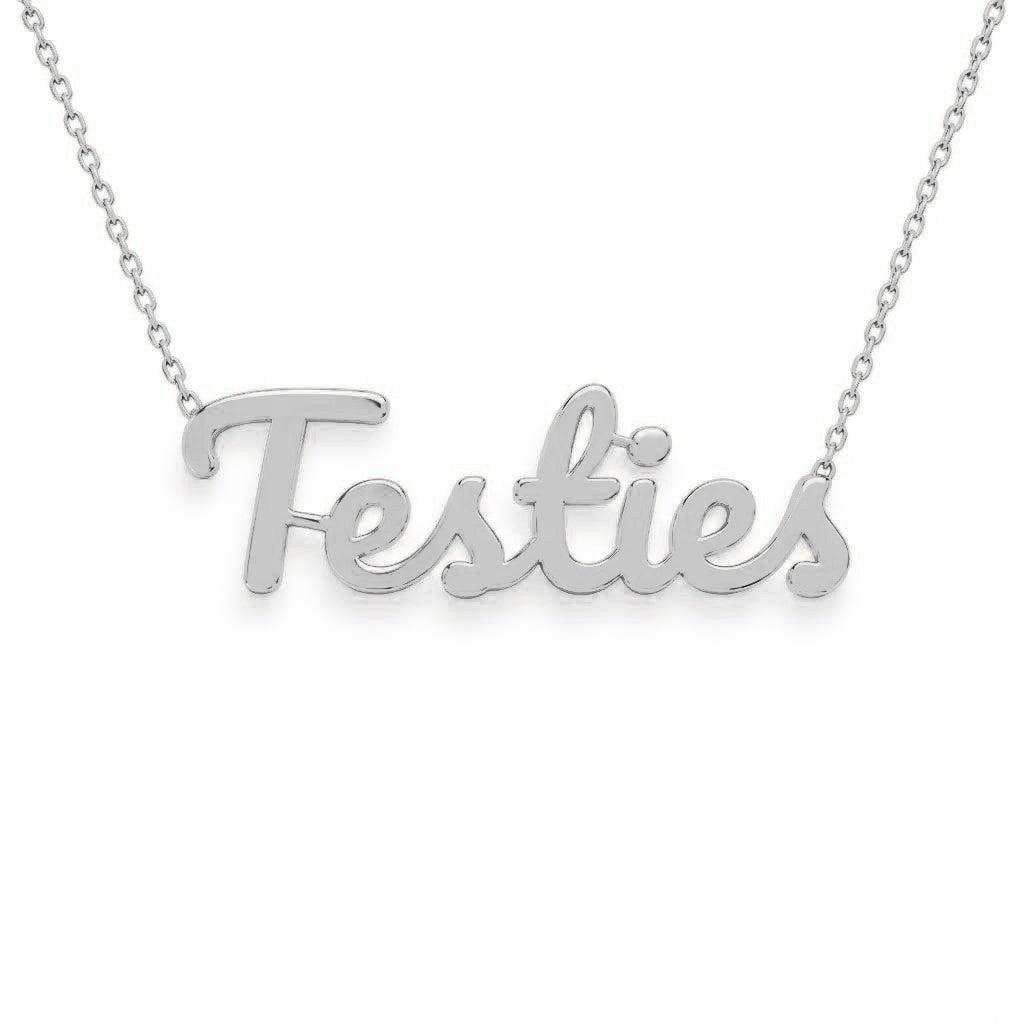 Gold Name Necklace – Testies | 14K Solid Gold