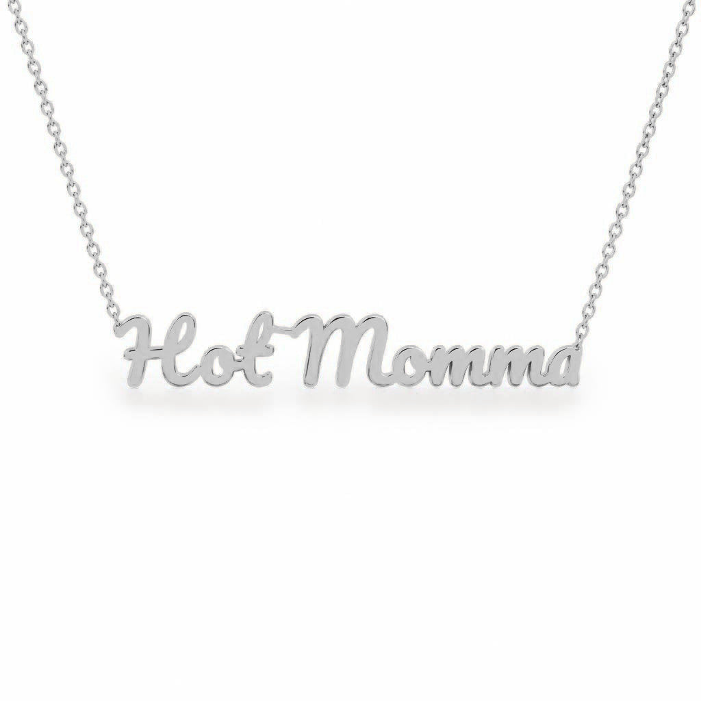 Gold Name Necklace – Hot Momma | 14K Solid Gold