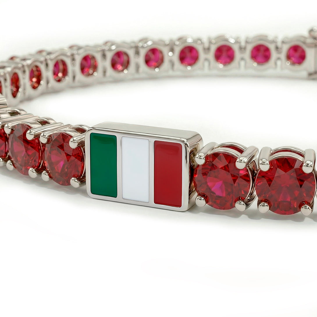 Ruby Tennis Bracelet with Mexico Flag no. 12