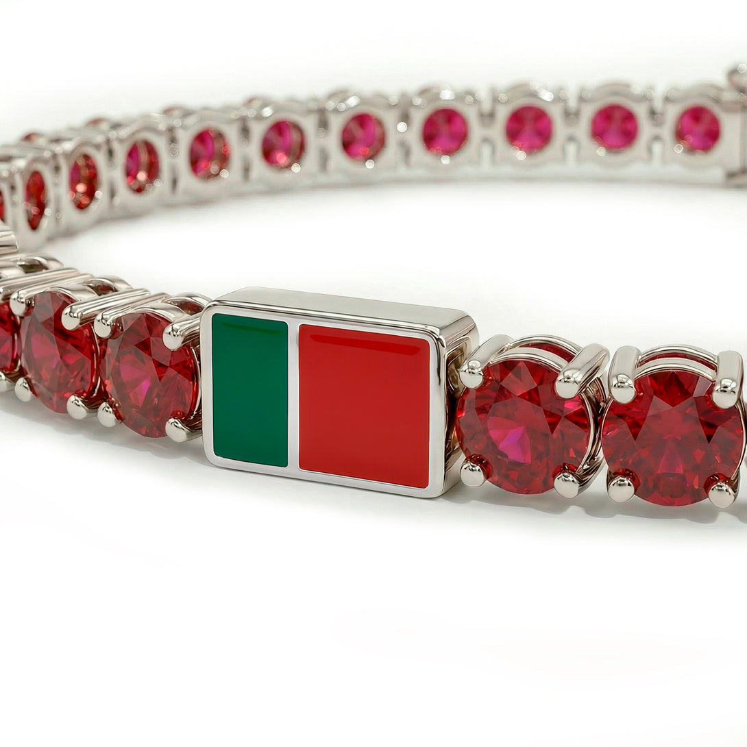Ruby Tennis Bracelet with Portugal Flag no. 12