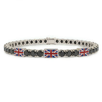 Black Diamond Tennis Bracelet with United Kingdom Flag no. 9 image 1
