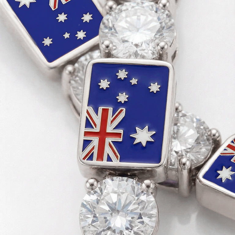Diamond Tennis Bracelet with Australia Flag no. 3