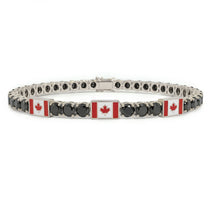 Black Diamond Tennis Bracelet with Canada Flag no. 9 image 1