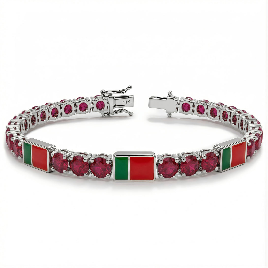 Ruby Tennis Bracelet with Portugal Flag no. 12