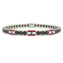 Black Diamond Tennis Bracelet with Lebanon Flag no. 9 image 1