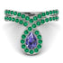 Tanzanite Pear Shape Stacking Bridal Set - Emilia No. 206