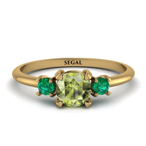 Classic Three Stone Peridot Engagement Ring - Valentina No. 704 image 1