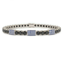 Black Diamond Tennis Bracelet with Greece Flag no. 9 image 1