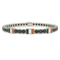 Black Diamond Tennis Bracelet with Ireland Flag no. 9 image 1