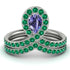 Tanzanite Pear Shape Stacking Bridal Set - Emilia No. 206