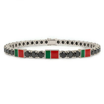 Black Diamond Tennis Bracelet with Portugal Flag no. 9 image 1
