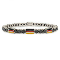 Black Diamond Tennis Bracelet with Germany Flag no. 9 image 1