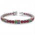 Ruby Tennis Bracelet with South Africa Flag no. 12